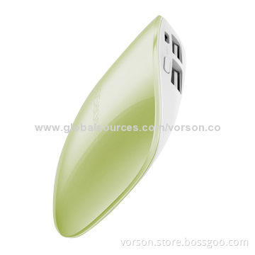 Fashionable Power Bank, 3,000mAh, Bi-color Injection Mold, Li-polymer Battery/Dual-USB Output
